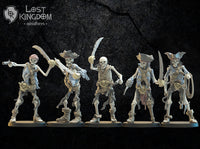 Undead Pirate Skeleton Buccaneers: Undead of Misty Island  by Lost Kingdom Miniatures;  Resin 3D Print
